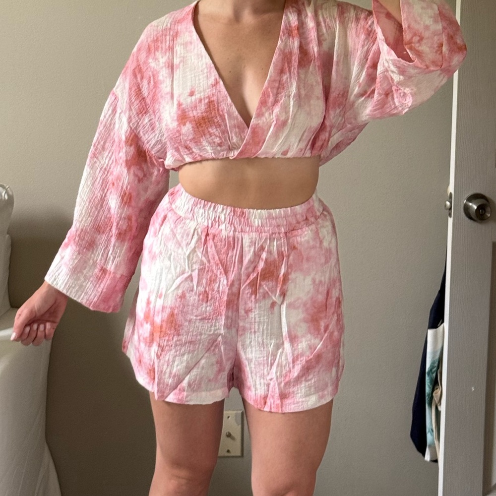 Zara Pink Tie-Dye Skirt